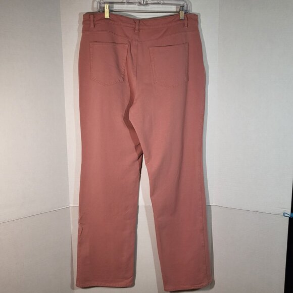 Dream Jeannes by Quacker Factory Women's Stretch Jeans Size 14 Tall Salmon Pink - Picture 6 of 11